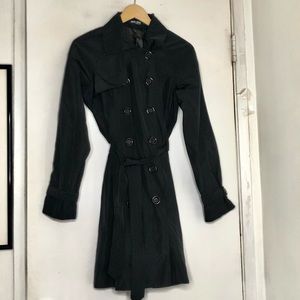 MIU MIU Women's Black Double-Breasted Trench Coat